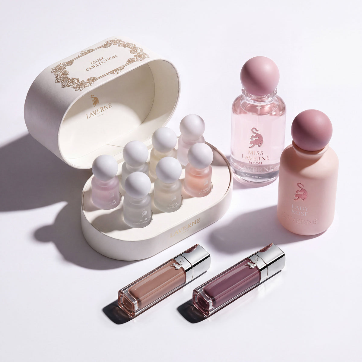 Laverne Rose and Musk Garden fragrance and beauty collection