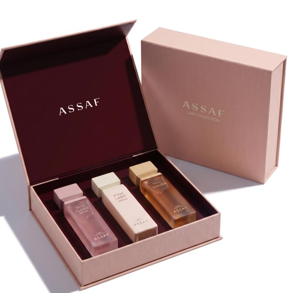ASSAF Lady Collection gift box with Miss Flora, Pink Lady and Miss Sakura